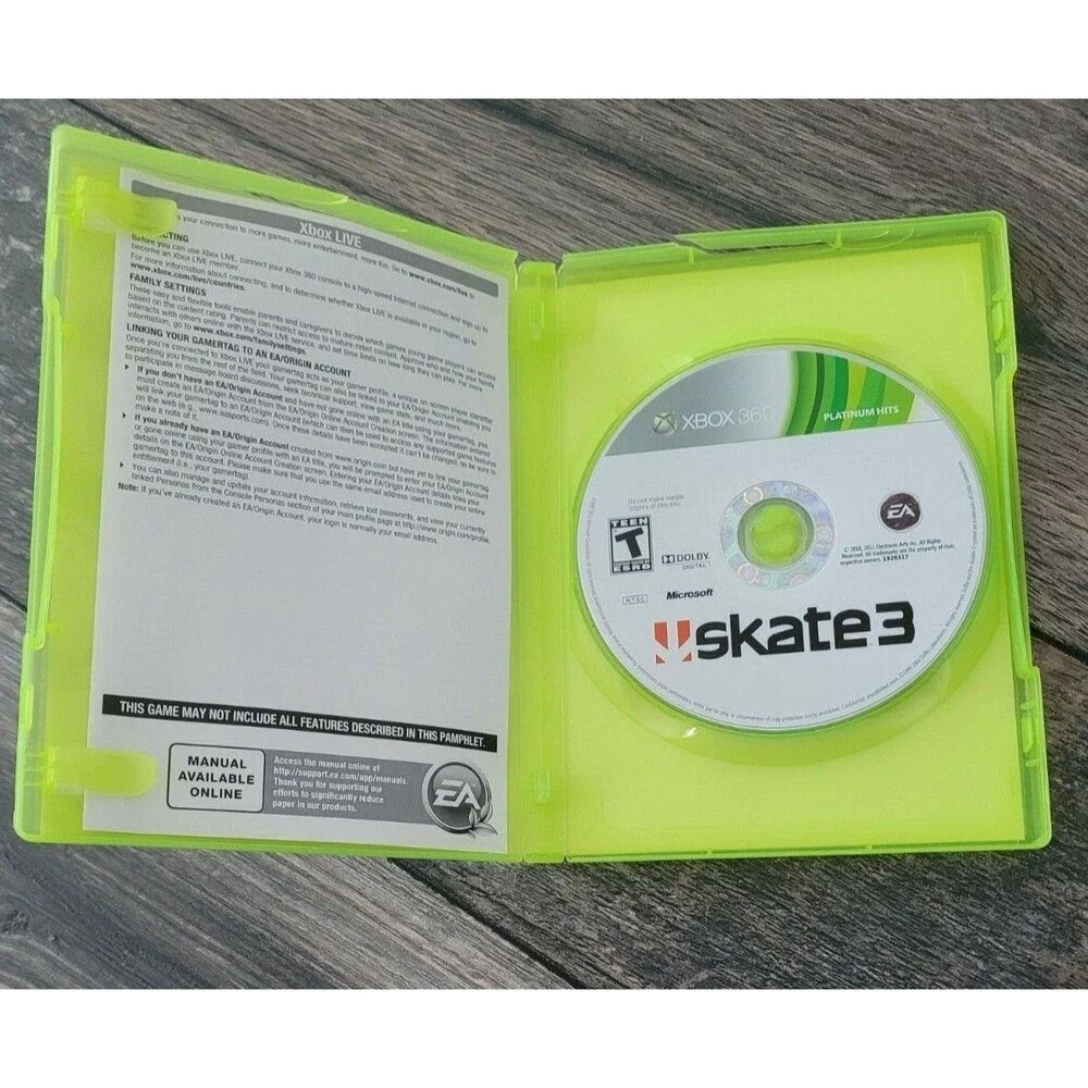 Skate 3 Microsoft Xbox 360 EA Electronic Arts Dolby Digital Teen Skateboarding